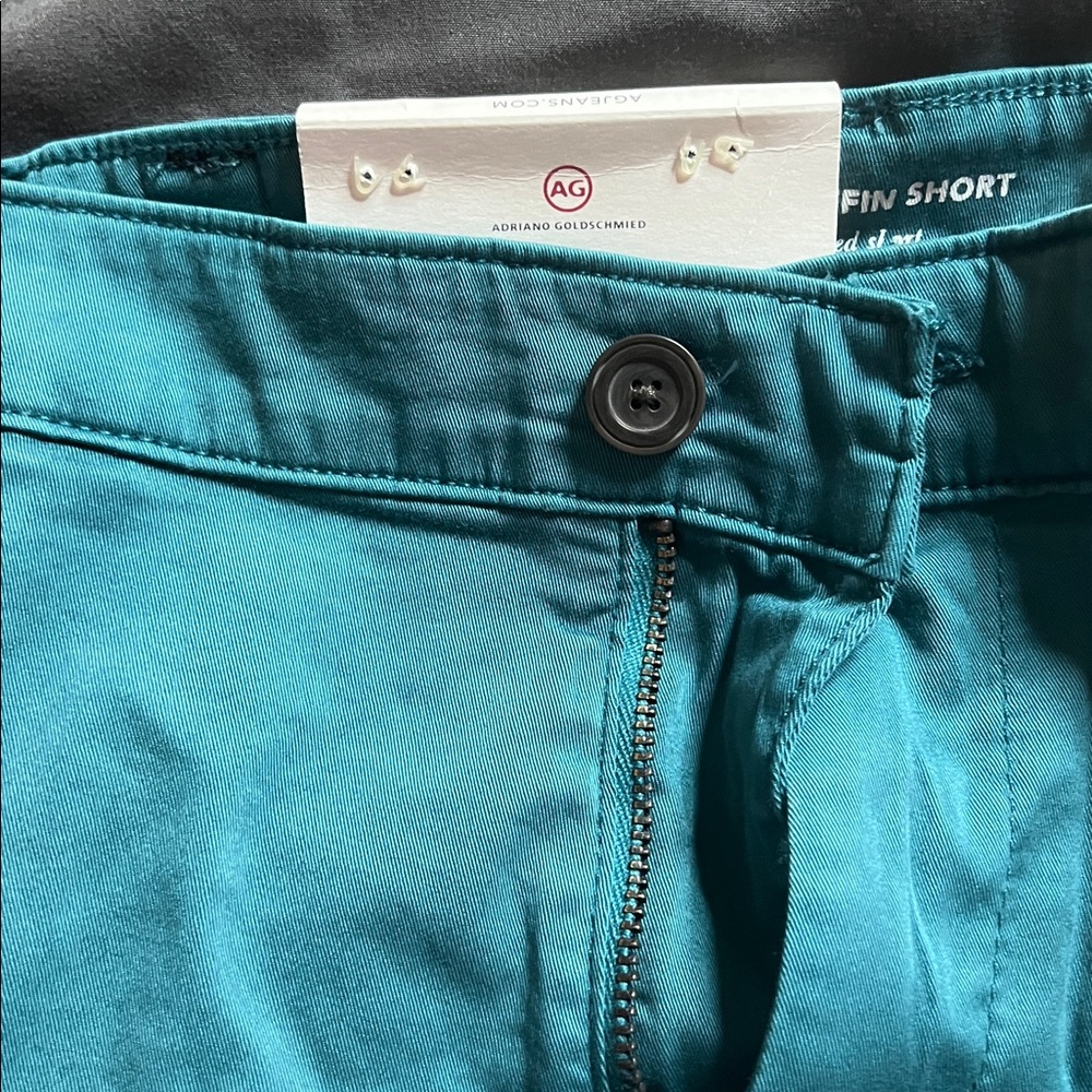 AG Adriano Goldschmied Teal Flat Front Men Shorts